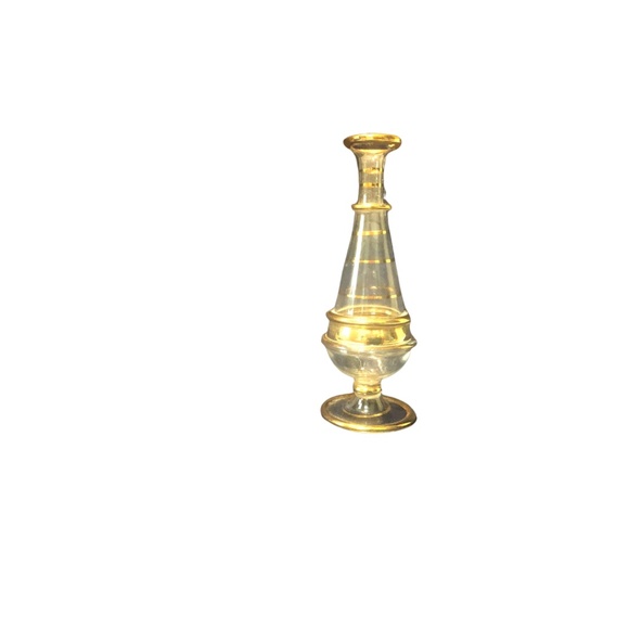 Mini Small Vase Glass Oil Dropper with Gold Trims - Picture 11 of 12